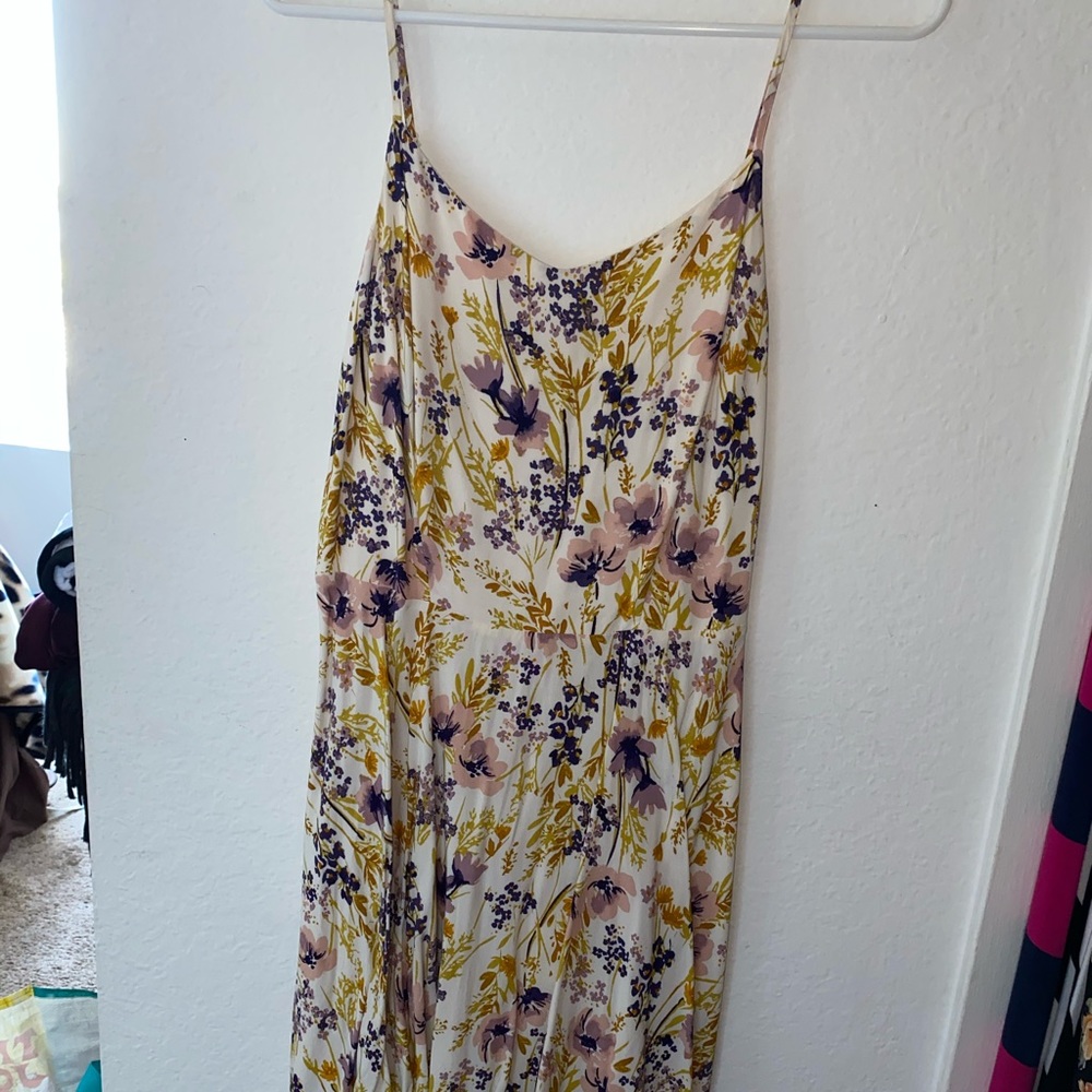 Cream dress with floral print